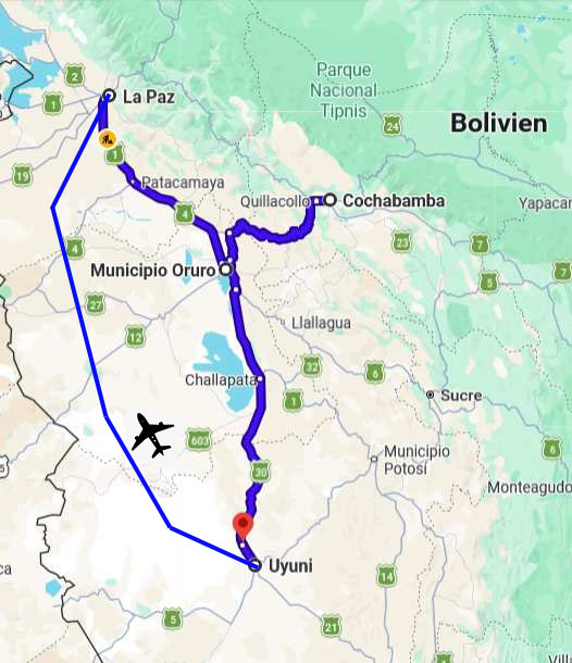 map bolivien